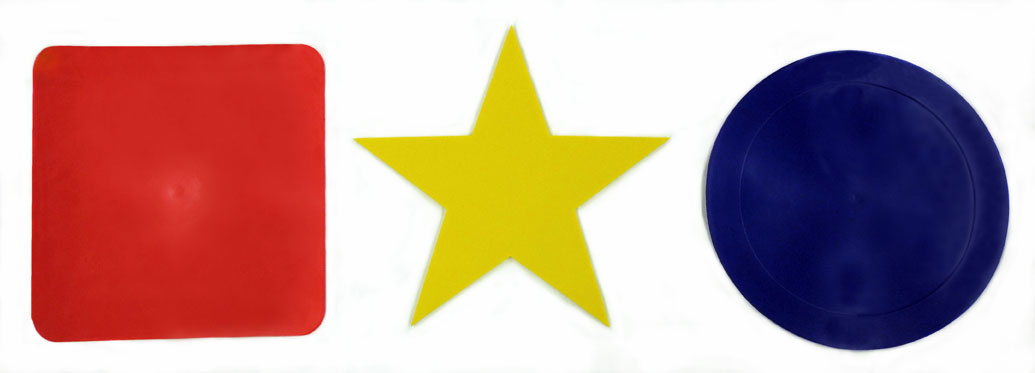 Picture of square, triangle, and circle from Shapes Spots set